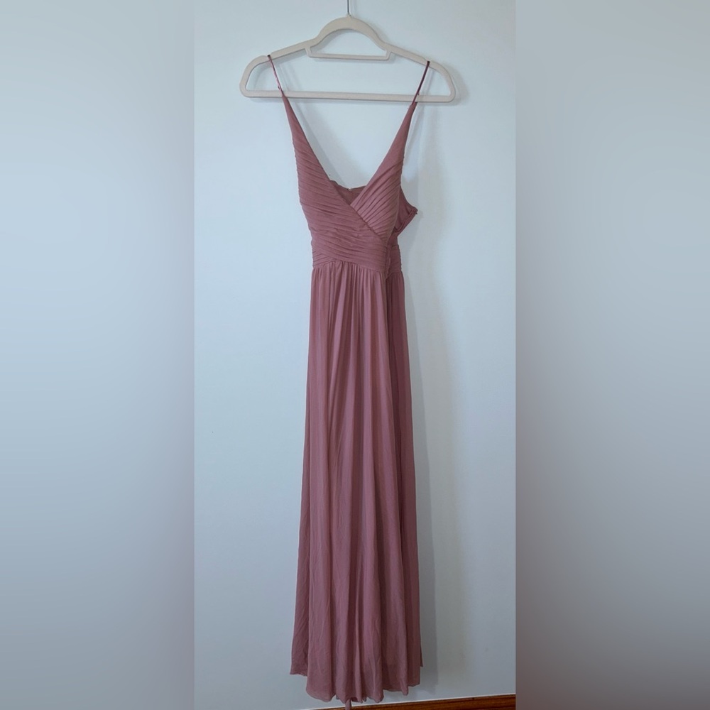 Full length pink dress